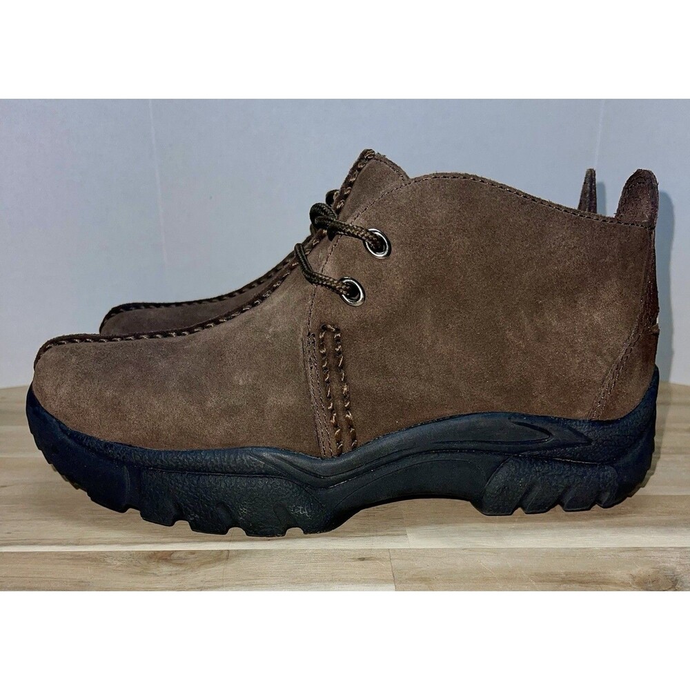 Roper Boots Performance Moc-Toe Chukka Ankle Western Brown Suede Women’s 6.5